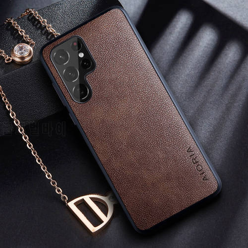 Case for Samsung galaxy S22 Ultra Plus coque with Retro business PU leather Skin phone cover for samsung s22 ultra case