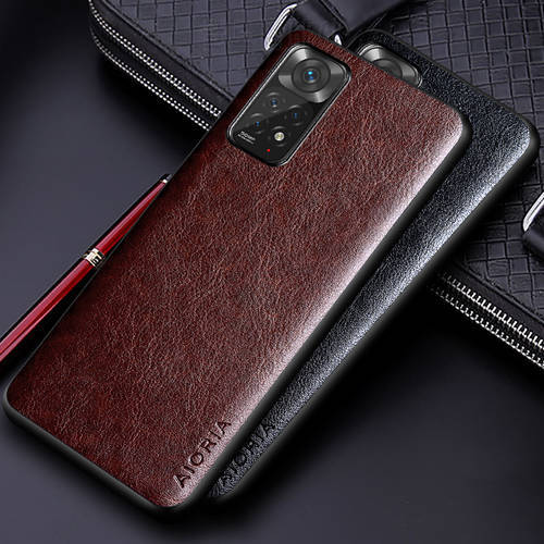 Luxury PU leather Case for Xiaomi Redmi Note 11 Pro 11S 11T 11E Pro 5G Business solid color cover for redmi note 11 pro case