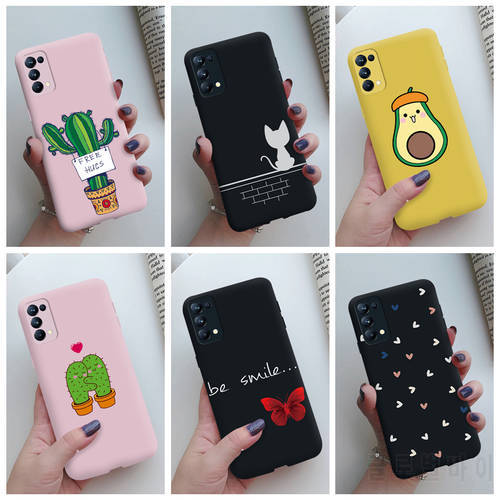 Case For Oppo Find X3 Lite CPH2145 6.43&39&39 Cute Cat Cactus Avocado Candy Painted Slim Silicone Phone Case For Find X3 Lite cover