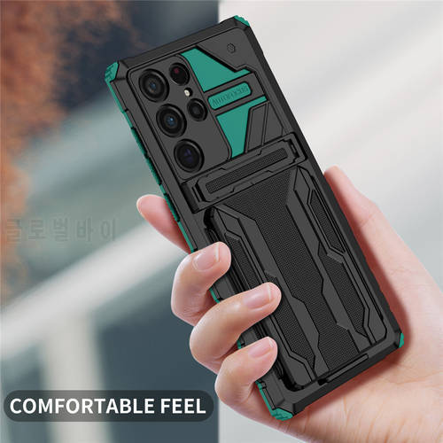 Galaxy S22 Ultra Flip Wallet Card Case For Samsung Galaxy S21 Plus S20 FE Note 20 Ultra A12 A32 A52 A72 A02S Shockproof Cover