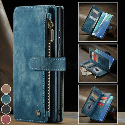 Flip Leather Wallet Phone Case For Samsung Galaxy S21 Ultra S22 S20 FE S10 S9 Note 20 10 Plus Zipper Purse Card Cover Coque Etui