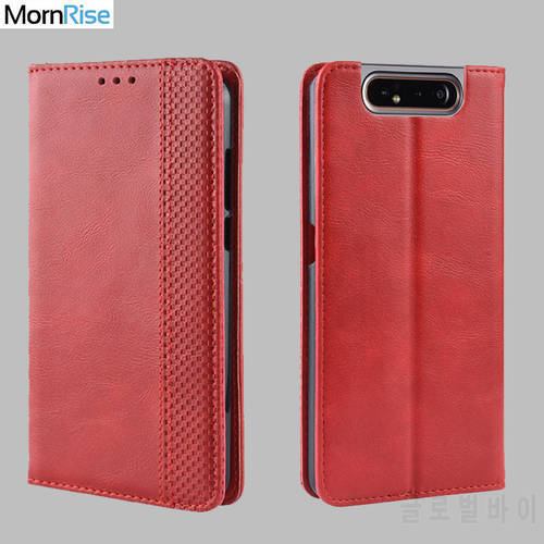 Luxury Retro Slim Magnetic Leather Flip Cover For Samsung Galaxy A80 A90 Case Book Wallet Card Stand Soft Cover Mobile Phone Bag