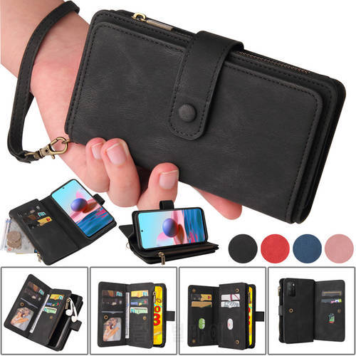 Zipper Wallet Card Case For XiaoMi 11T Pro 10T Lite Poco F3 M3 M4 Pro Redmi Note 11 11S 10 10S 9S 9 Pro Flip Leather Phone Cover