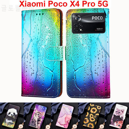 Wallet Cover For Xiaomi Poco X4 Pro 5G Case Book Coque Flip Leather Case On Xiaomi Poco X4 Pro 5G Hoesje Capa Shell Bag