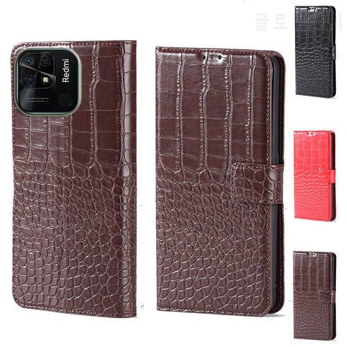 Luxury Crocodile design Flip Leather Wallet Phone Case For Xiaomi Redmi 10A 10C Stand Function Phone cover card slot