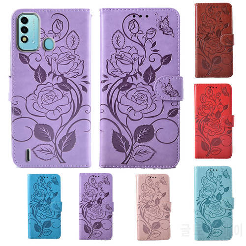 For itel Vision 2s Fashion 3D Flower Flip Leather Wallet Phone Case For itel P37 Phone cover with card slot