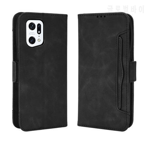 For OPPO Find X5 Pro Case Cover Premium Leather Wallet Leather Flip Multi-card slot Cover For OPPO Find X5 Pro Phone Case 6.7