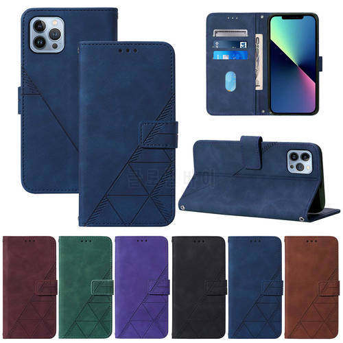 Geometric Leather Flip Wallet Case For Samsung Galaxy A13 A23 A32 A33 A34 A52 A52S A53 A54 A73 A04E A04S A04 S23 Card Slot Cover