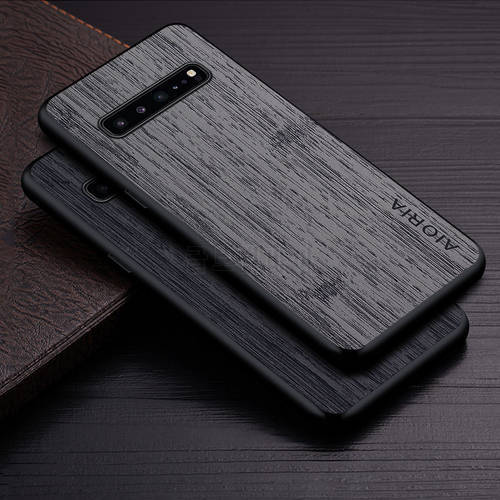 Case for Samsung Galaxy S10 Plus Lite S10E 5G funda bamboo wood pattern Leather cover Luxury coque for galaxy s10 plus case capa