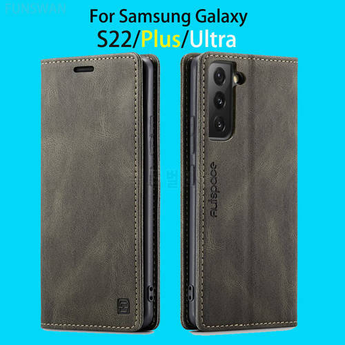 Leather Case For samsung Galaxy S22 Ultra Plus Magnetic Flip Luxury Silicone Wallet Phone Back Cover For Samsung S 22 Plus Cases