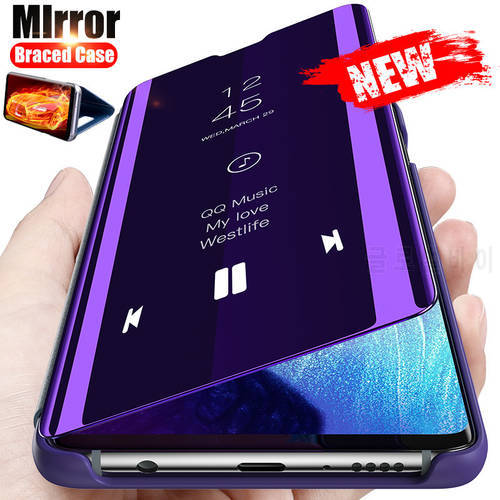 Flip Stand Smart Mirror Phone Case For Huawei Mate 30 P40 P30 Lite Pro Y7 Y6 Y9 Prime P Smart 2019 Honor 20 10 8A 10i 9X Cover