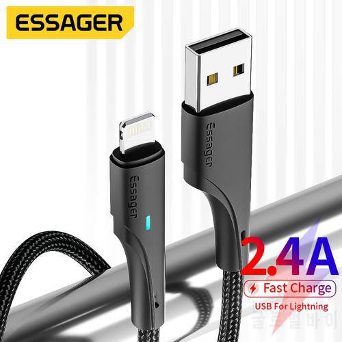 Essager USB Cable For iPhone 11 12 13 Pro Max Mini X XR XS SE 8 7 6 Plus 6s 2.4A Fast Charging Wire Data Cord For iPhone Charger