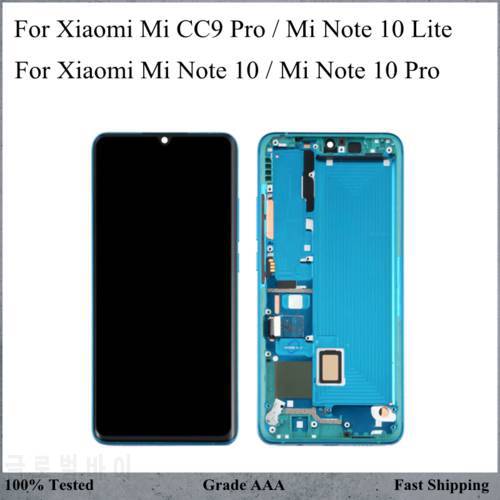 Original AMOLED For Xiaomi Mi CC9 Note 10 Pro LCD Display Touch Screen For Mi Note 10 Lite LCD Repair