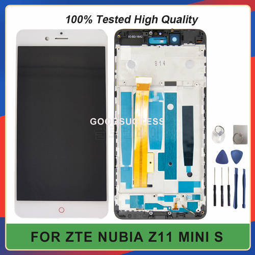 100% Tested For ZTE Nubia Z11 Mini S Lcd NX549J Display Touch Screen Glass Panel Assembly Free Tools