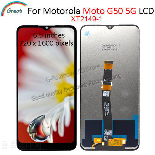 Original 6.5&39&39For Motorola Moto G50 5G LCD XT2149-1 Display Touch Panel Screen Digitizer Assembly For Moto G50 5G LCD with frame