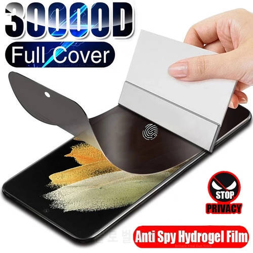 1-3Pcs Anti-Spy Hydrogel Film for Samsung S21 S22 Ultra S20 FE S9 S8 S10 Plus Privacy Screen Protectors for Galaxy Note 20 Ultra