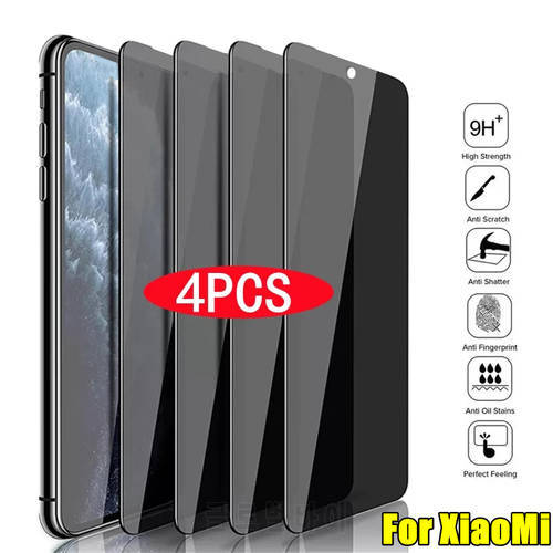 1-4Pcs Privacy Screen Protectors For Poco X3 X4 M3 Pro F3 GT Anti-spy Glass For Xiaomi Redmi Note 7 8 11 9 9A 9C 10 Pro 9S 10S
