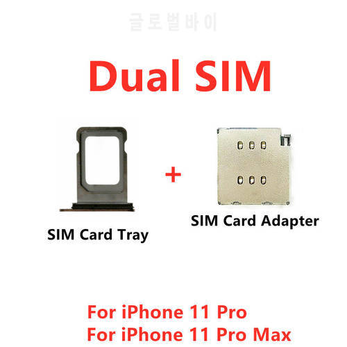 Dual SIM Card Reader Flex cable + SIM Card Tray Holder Slot Adapter For iPhone 11 Pro Max