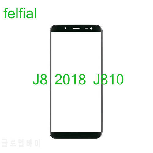 10Pcs/Lot For Samsung Galaxy J8 2018 J810 J810F Touch Screen Front Panel Glass Lens Front Outer LCD Glass With OCA Hollow Glue