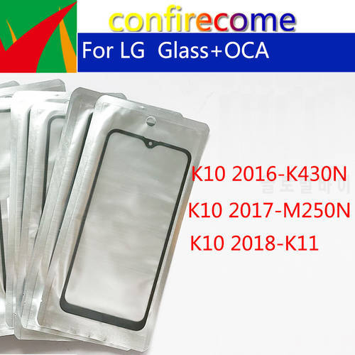 10Pcs\Lot For LG K10 2016 2017 2018 Version K430n M250N K11 LCD Front Touch Screen Lens Glass With OCA Glue Replacement