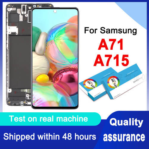 Original AMOLED For Samsung Galaxy A71 LCD Touch Digitizer Assembly Sensor For Samsung A71 Display A715 A715F A715FD