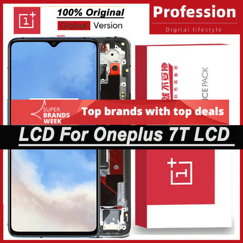 100% Original 6.55&39&39 AMOLED Display For OnePlus 7T LCD Display Touch Screen Digitizer Assembly Repair Parts For 1+7T HD1901 LCD