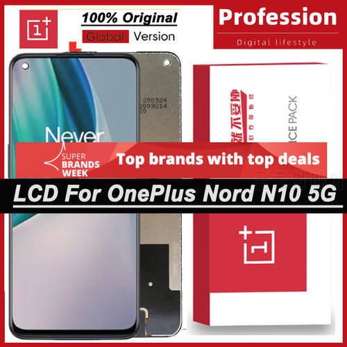 100% Original 6.49&39&39 IPS Display For OnePlus Nord N10 5G LCD Display Touch Screen Digitizer Repair Parts For 1+ Nord N10 5G LCD