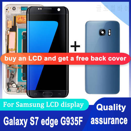 Original 5.5&39&39 Super AMOLED For Samsung Galaxy S7 edge LCD G935 G935F SM-G935F Display Touch Screen Digitizer With Frame