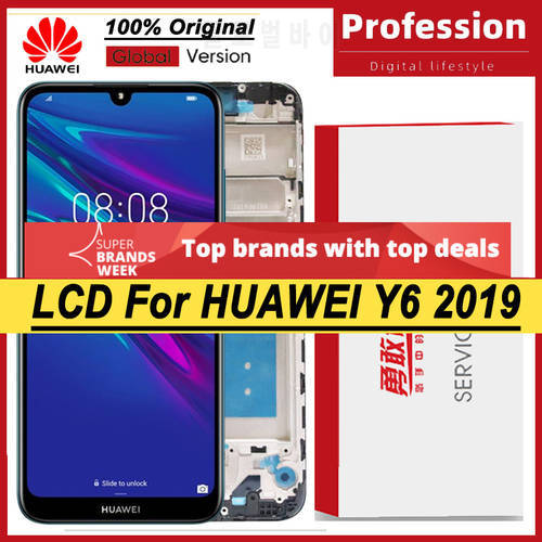 100% Tested 6.09&39&39 IPS Display With Frame For Huawei Y6 2019 Y6 Pro 2019 LCD Touch Screen Digitizer Y6 Prime 2019 Repair Parts