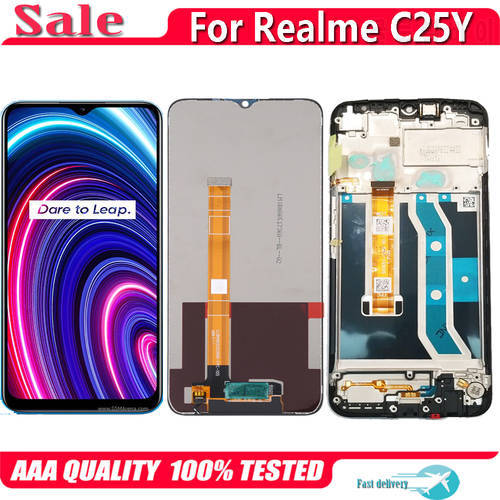 Original For Realme C25Y RMX3265 RMX3268 RMX3269 LCD Display Touch Screen Digitizer Assembly Replacement Parts