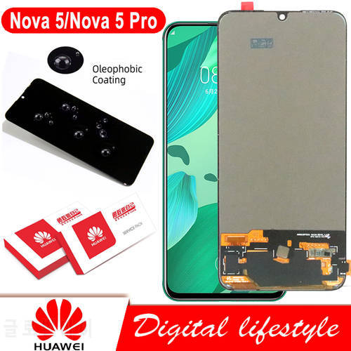 Original 6.39&39&39 LCD For Huawei Nova 5 LCD Display Touch Screen Digitizer SEA-AL00 Assembly For Nova 5 pro LCD Display SEA-AL10
