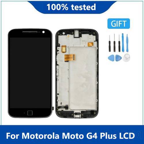 original For Motorola Moto G4 Plus LCD Display Replacement Touch Digitizer Frame XT1644 XT1642 for Moto g4 plus LCD With frame