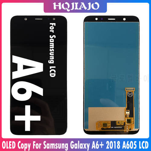 6.0inch TFT2 LCD For Samsung Galaxy A6+ 2018 Display A605 Touch Screen Digitizer Panel Assembly A6 Plus A6050 LCD Display