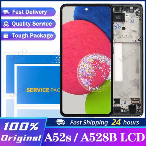 100% NEW Original For Samsung Galaxy A52s 5G A528B SM-A528B/DS Display Touch Panel Screen Digitizer For Samsung A52S A528 LCD