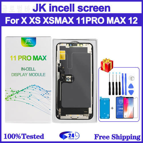 JK Incell Screen For iPhone X XR Xs Max 11 12 12Pro LCD Display Touch Screen Digitizer Assembly No Dead Pixel Replacement Parts
