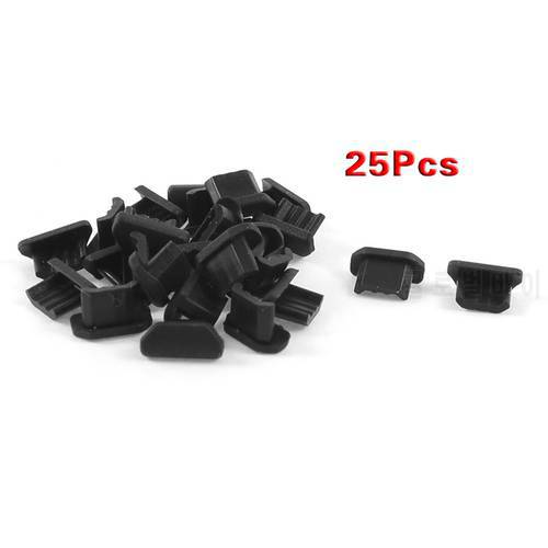 25 Pcs Anti Dust Black Soft Plastic Dock Cover micro USB Port Ear Jack Anti-dust For Mobile Phone dustproof usb dust plug