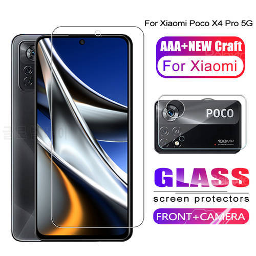 2in1 Safty Tempered Screen Glass For Xiaomi Poco X4 Pro 5G 6.67