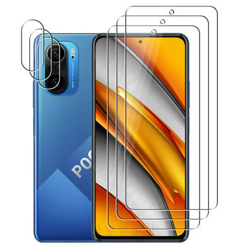 For Xiaomi Poco F3 (5g) Camera Lens Film and Phone Protective Tempered Glass Screen Protector