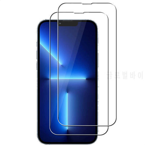 2pcs For iPhone 14 13 12 Mini 11 Pro Max X XR XS Max Plus Tempered Glass Phone Screen Protectors Protective Film