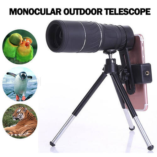 16x52 HD Monocular Phone Camera Dual Focus Zoom Telescope Phone Clip Tripod Telescope For Outdoor Camping Accessories