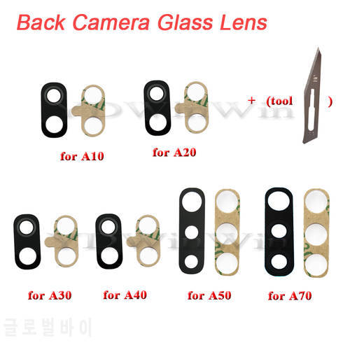 100pcs Back Rear Camera Glass Lens For Samsung A10 A20 A30 A40 A50 A70 Glass Cover with Sticker Adhesive with Repair Tools