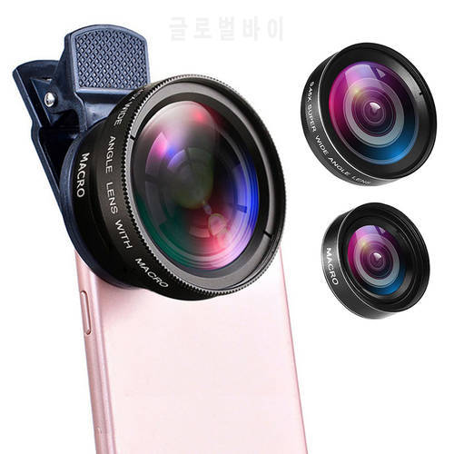 2 In 1 Mobile Phone Lens 12.5X HD Camera Macro Lens 0.45X Super Wide Angle For iPhone 13 12 11 8 7 6 XS Xiaomi Huawei Samsung