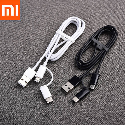 Xiaomi Mi Fast Charger Cable 2IN1 Micro USB + USB Type-C Quick Charge Cable For Mi 9 10 Pro Note 10 Lite Redmi 5A 6A 7A Note 9s