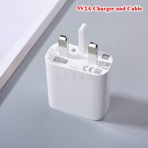 Original For Xiaomi 5V 2A Charger UK Plug Power Wall Adapter Micro/Type C Cable For Mi 9 8 SE 6 4C 5C A3 Redmi S2 7A 6A Note 8 7