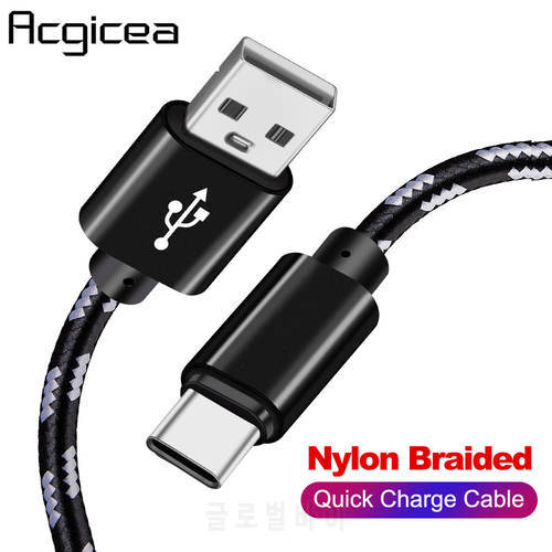 USB C Cable Type-C USB-C 0.25M 1M 2M 3M 2.4A Fast Charging Quick Charger For Samsung S10 S9 Huawei P30 P20 Xiaomi Phone Cables