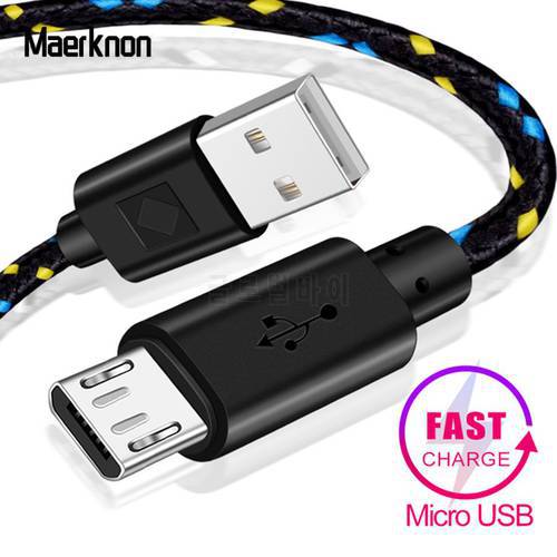 Micro USB Cable 1m 2m 3m Fast Charging Nylon MicroUSB Mobile Phone Android Adapter Charger Cable for Samsung Xiaomi LG HTC Cable
