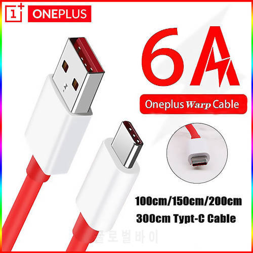 Original Oneplus Charger Cable 9 9R Nord N10 CE 5G Warp Charge Type-C Dash Cable 6A Fast Charge For One Plus 8 7 Pro 7t 7 T 6t 6