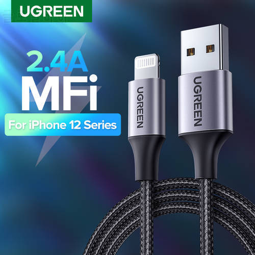 UGREEN MFi USB to Lightning Cable 2.4A Fast Charging for iPhone 14 13 12 Pro Max USB Cable for iPad Air Phone Charger Data Cable