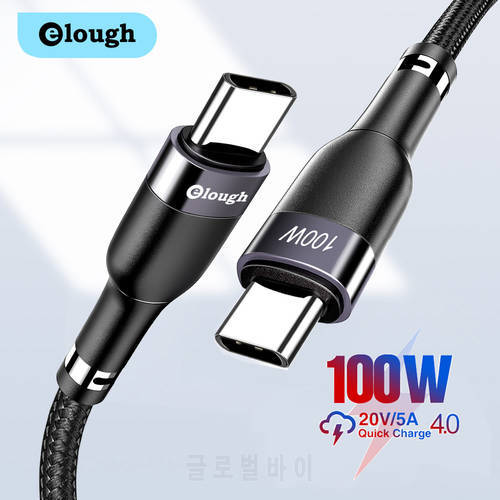 Elough 100W USB C to USB Type C Cable for MacBook IPad Pro QC 4.0 PD 5A Fast Charging Cable for Hauwei Samsung Charger Wire Cord