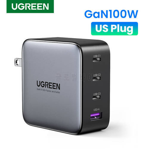 UGREEN US Plug GaN 100W 65W Fast Charger for Macbook tablet Fast Charging for iPhone Xiaomi USB Type C PD Charge for iPhone 14